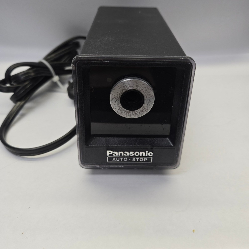 Panasonic KP-77 Electric Pencil‎ Sharpener Auto Stop Vintage Black Made in Japan